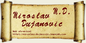 Miroslav Dujanović vizit kartica
